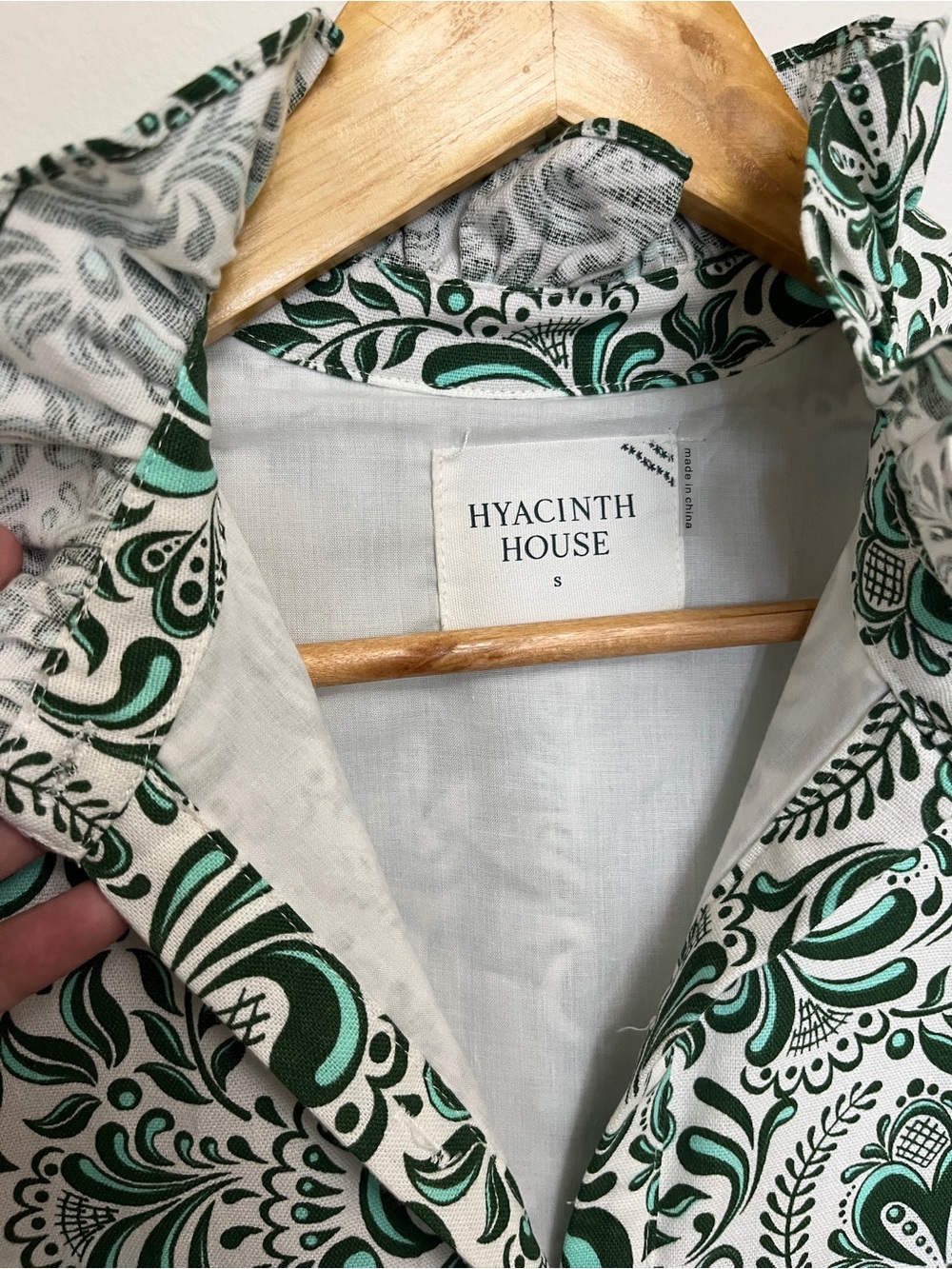 Hyacinth House Tuckernuck green Ruffle Collar Louisa Midi Dress Size Small - Picture 4 of 6